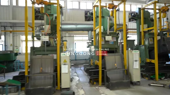 Small Parts Tumble Belt Shot Blasting Machine with Loading and Unloading System Automatic Wheel Abrator 
